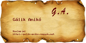 Gálik Anikó névjegykártya